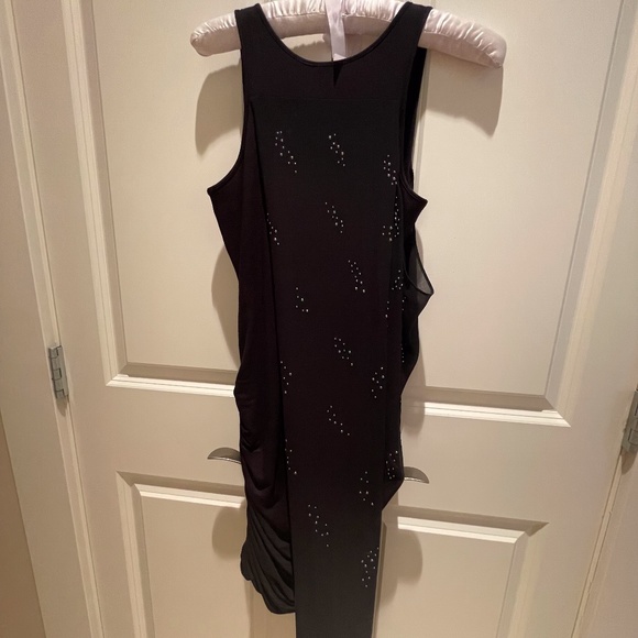 BCBGMAXAZRIA Black Sleeveless Ruched Mini Body Con Dress Size XXS - Picture 6 of 7